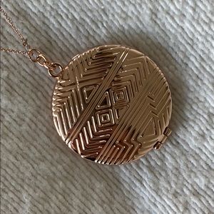 House of Harlow locket necklace in rose gold